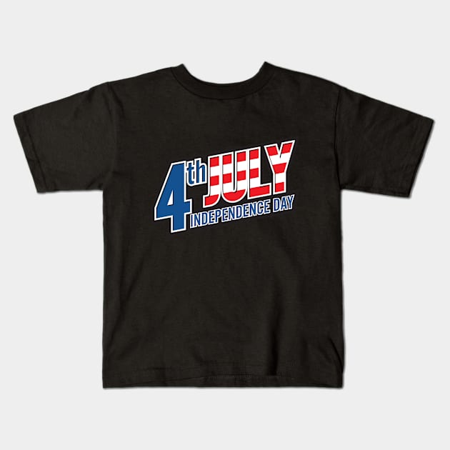 july 4th Kids T-Shirt by Mdath